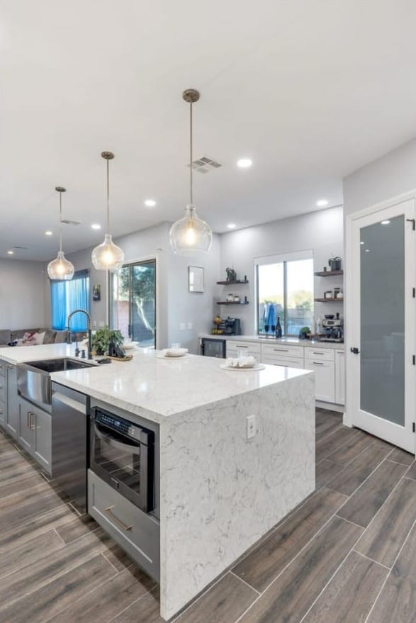 modern kitchen remodel Everest construction and remodeling